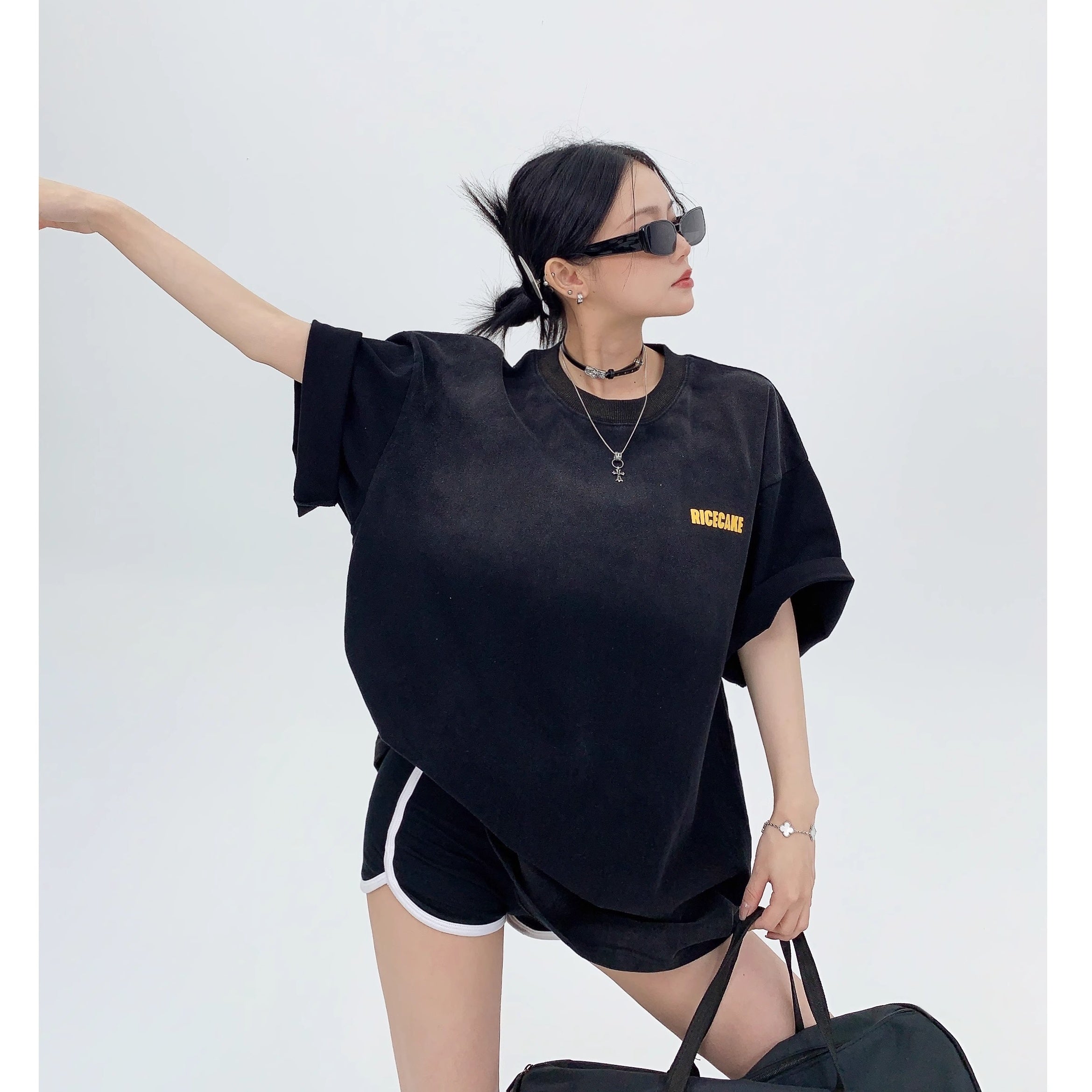 Distressed Print Oversize T-shirt OS2005