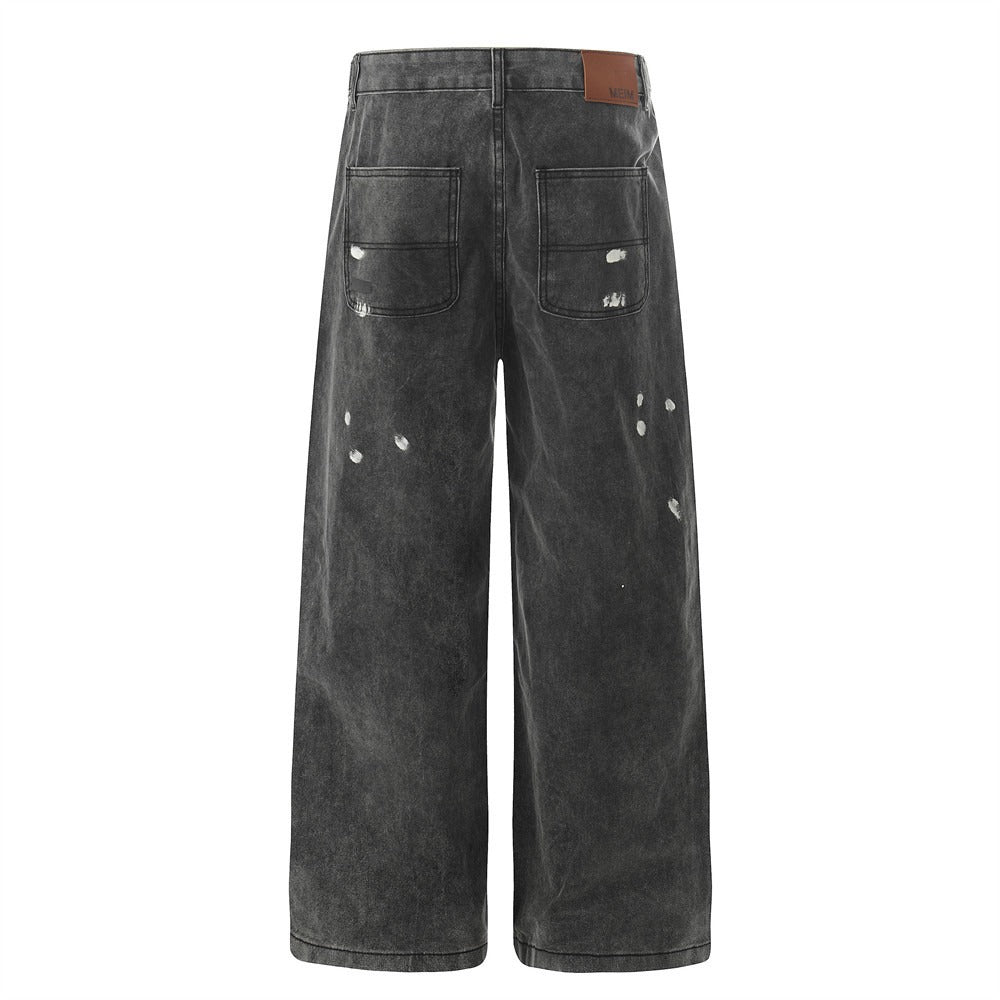 Paint Splashed Ink Distressed Jeans MW10340