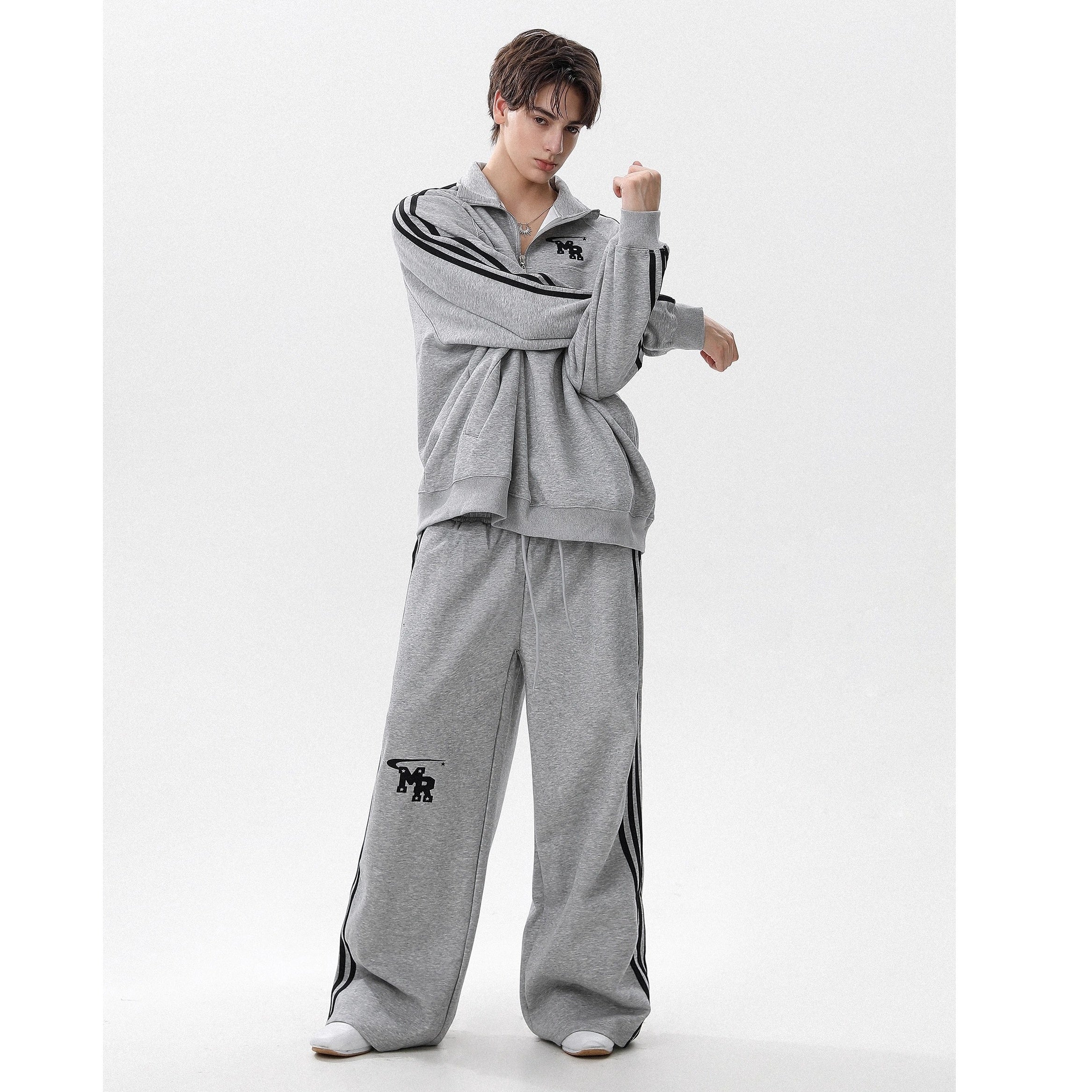 【上下別売り】Stand Collar Sweat Pullover ＆ Wide Pants Set-up MR8027