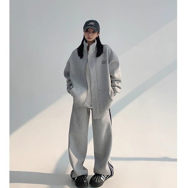 【上下別売り】 Stand Collar Sweat Jacket & Straight Pants Set-up OS2058