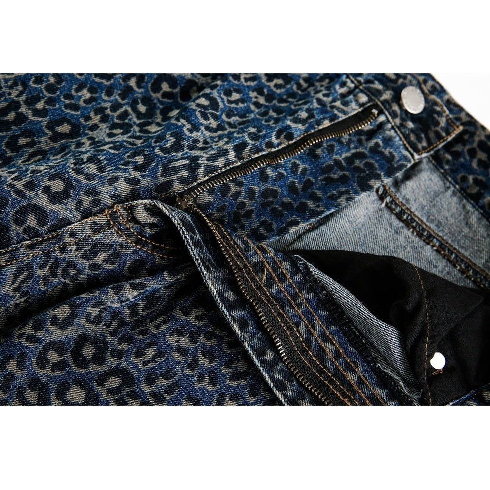 Leopard Print Wide Curve Jeans MW10201