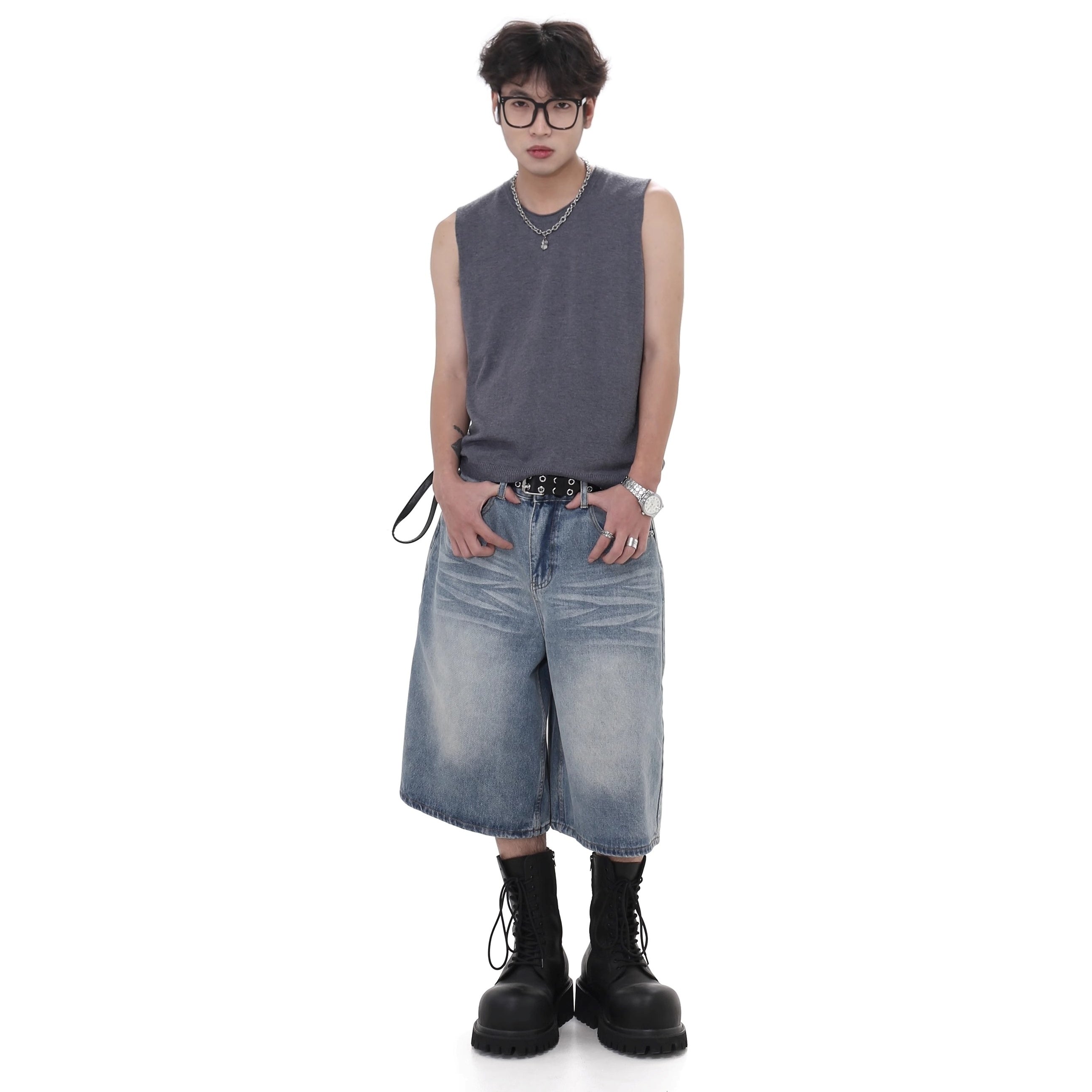 Classic Washed Cropped Denim Pants GB7029