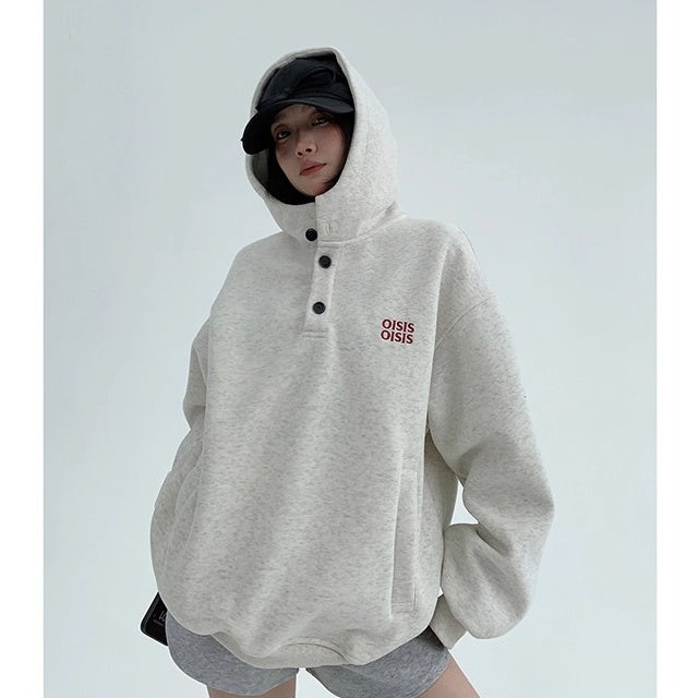 Half-Button Relaxation Hoodie OS2032