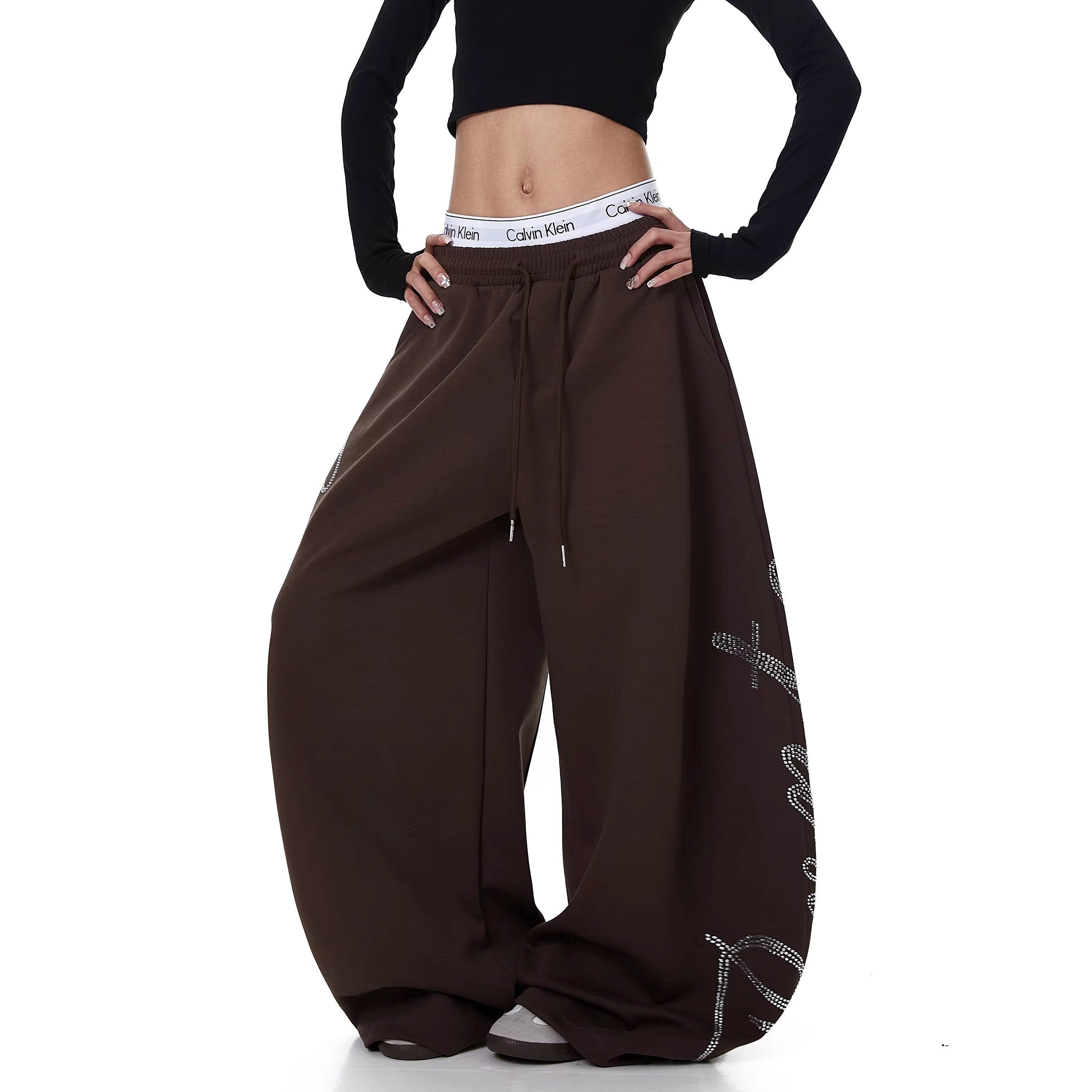 ラインストーンスウェットパンツ MW10331