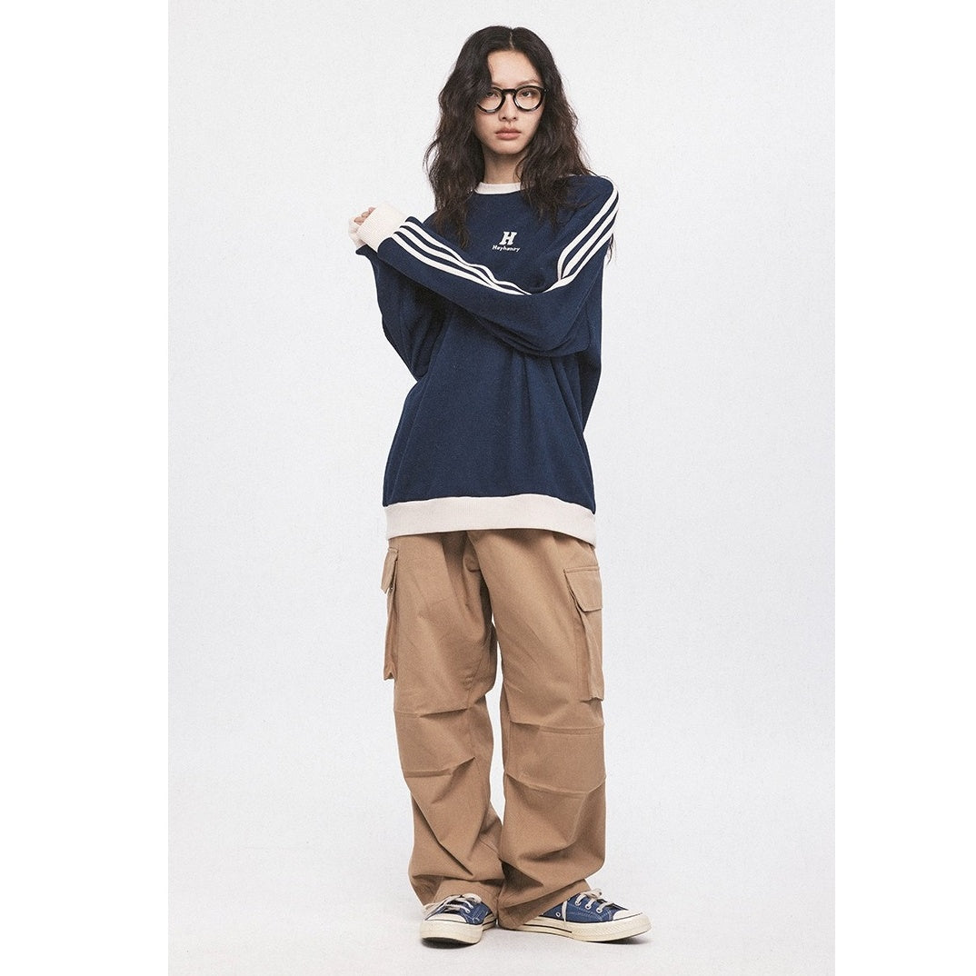 Line Sleeve Waffle Long Sleeve T-Shirt HH7001