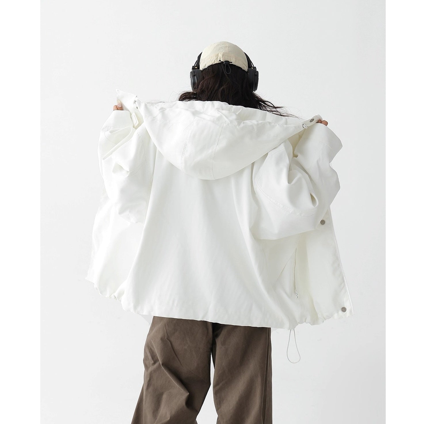 Oversize Short Hooded Jacket AC7164
