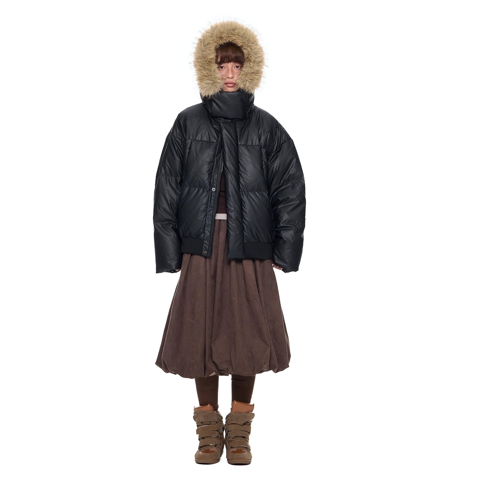 ジャケット・アウター NO COLLAR VOLUME ECO FUR COAT CLANE - ノーカラー ボリューム エコファーコート - NO COLLAR