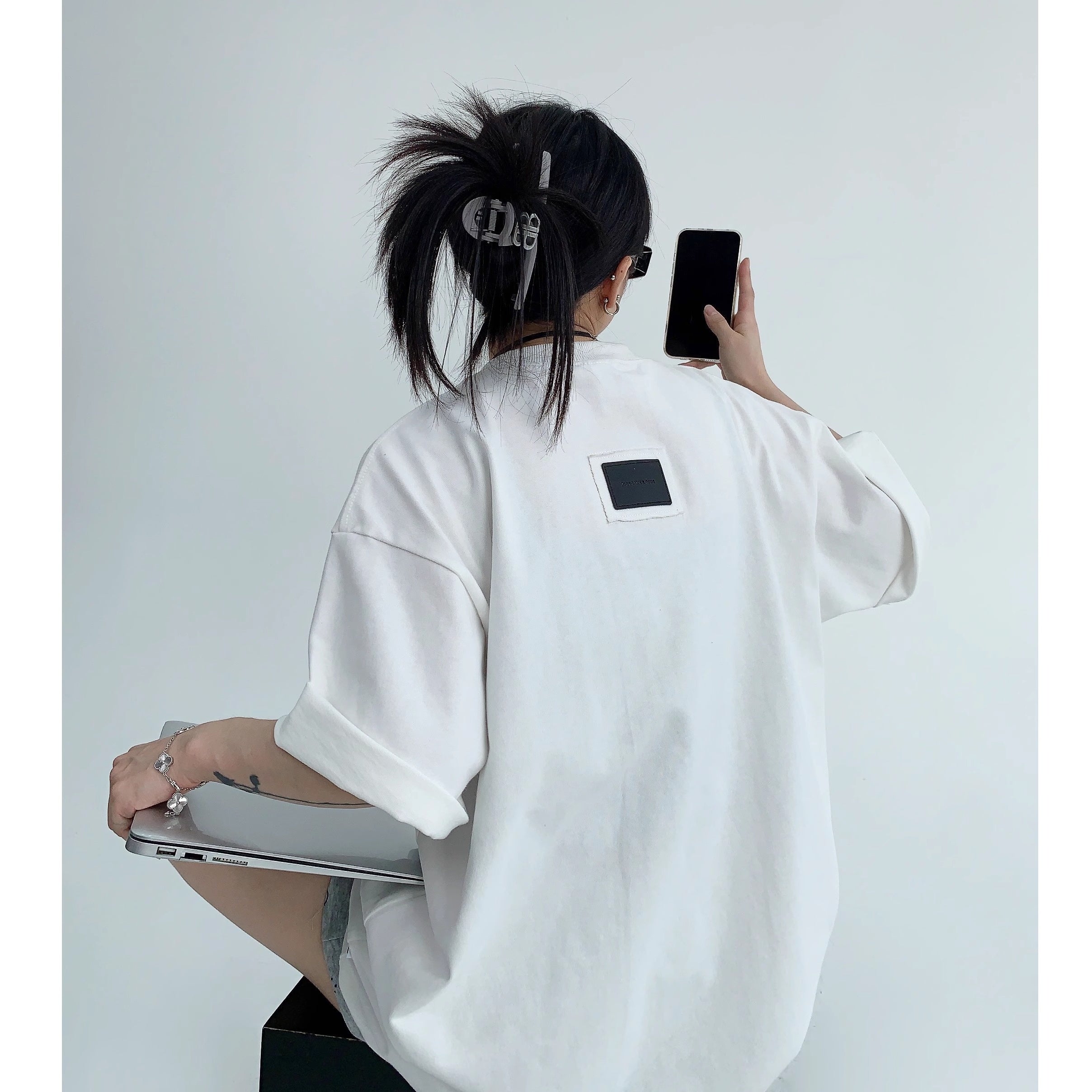 Oversize Back Patch Embroidery T-shirt OS2008