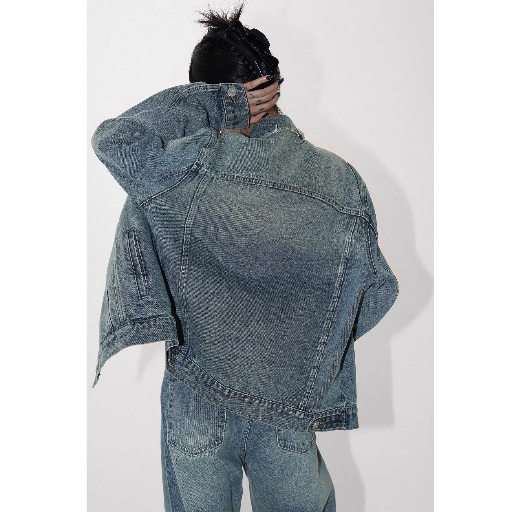【上下別売り】Vintage Distressed Denim Jacket & Jeans Set-up AC7018