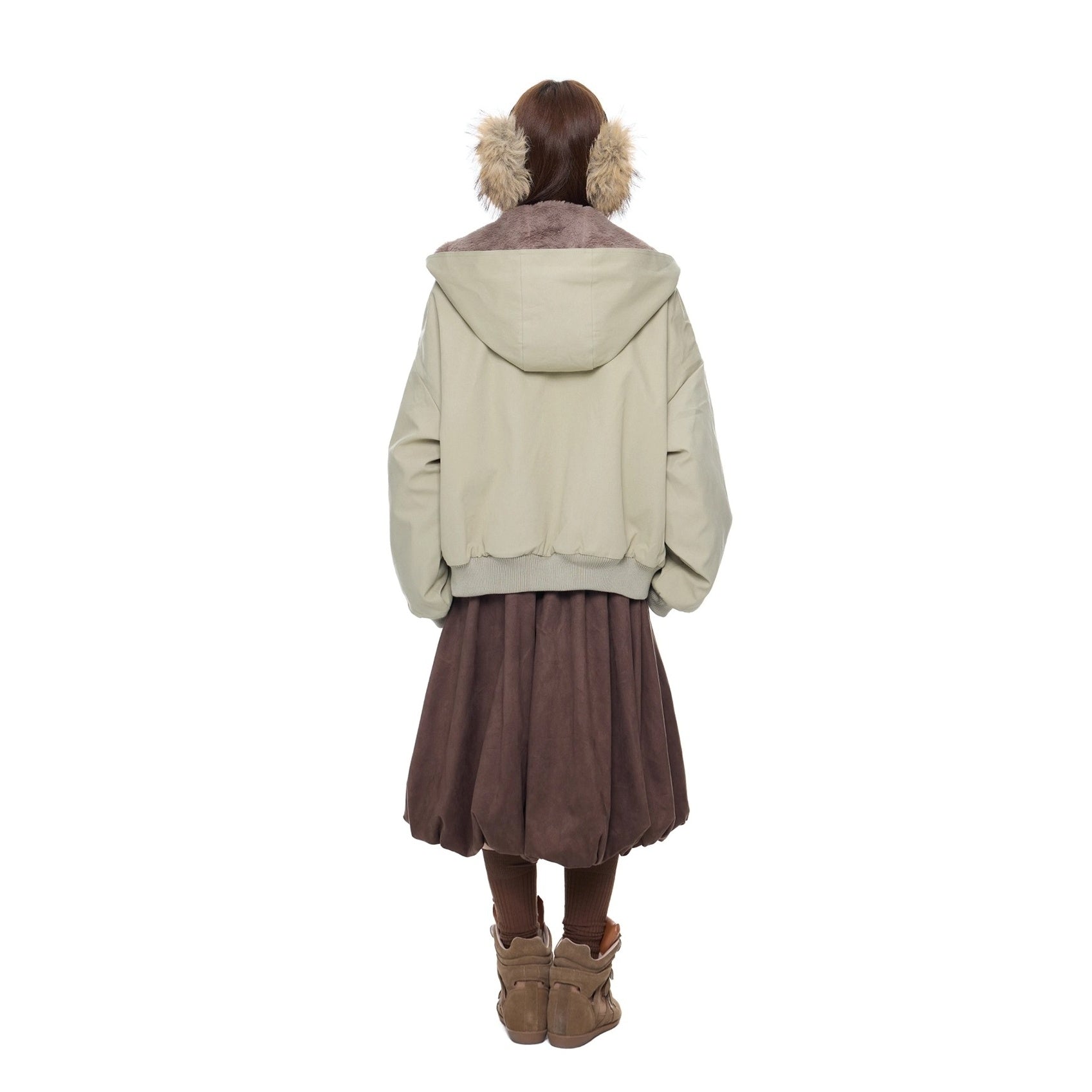 Imitation Fur Casual Hooded Jacket EZ244