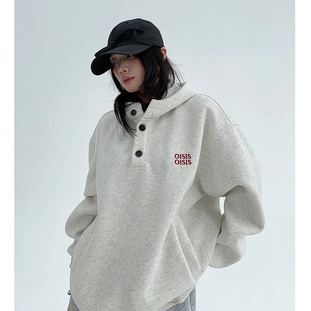 Half-Button Relaxation Hoodie OS2032