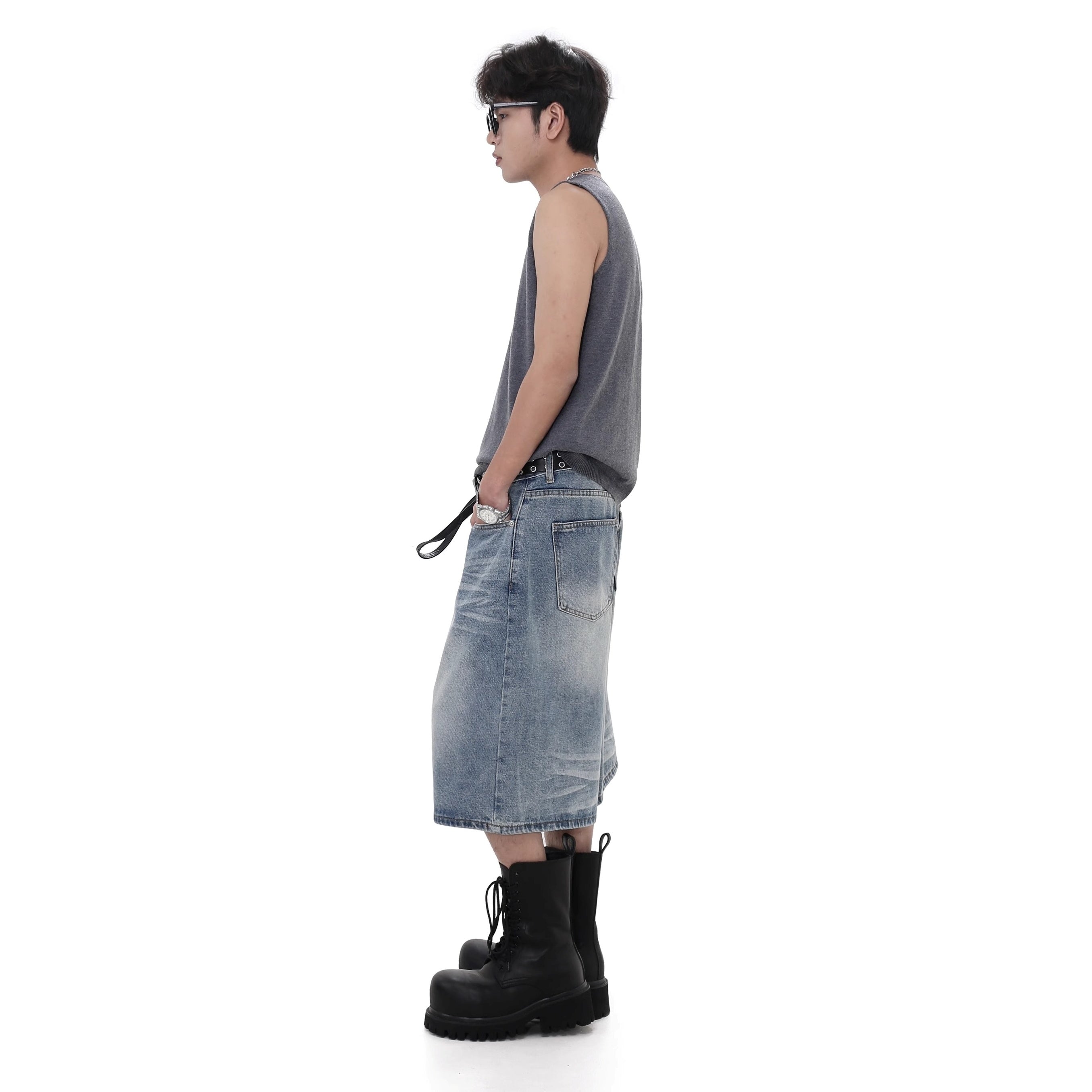 Classic Washed Cropped Denim Pants GB7029