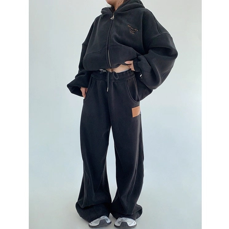 【上下別売り】Relaxed Simple Fleece Hooded Jacket ＆ Pants Set-up OS2077