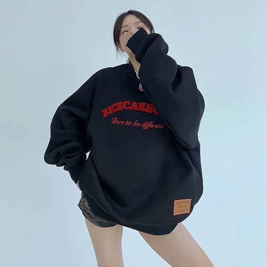Embroidered Crew Neck Oversize Sweat OS2049