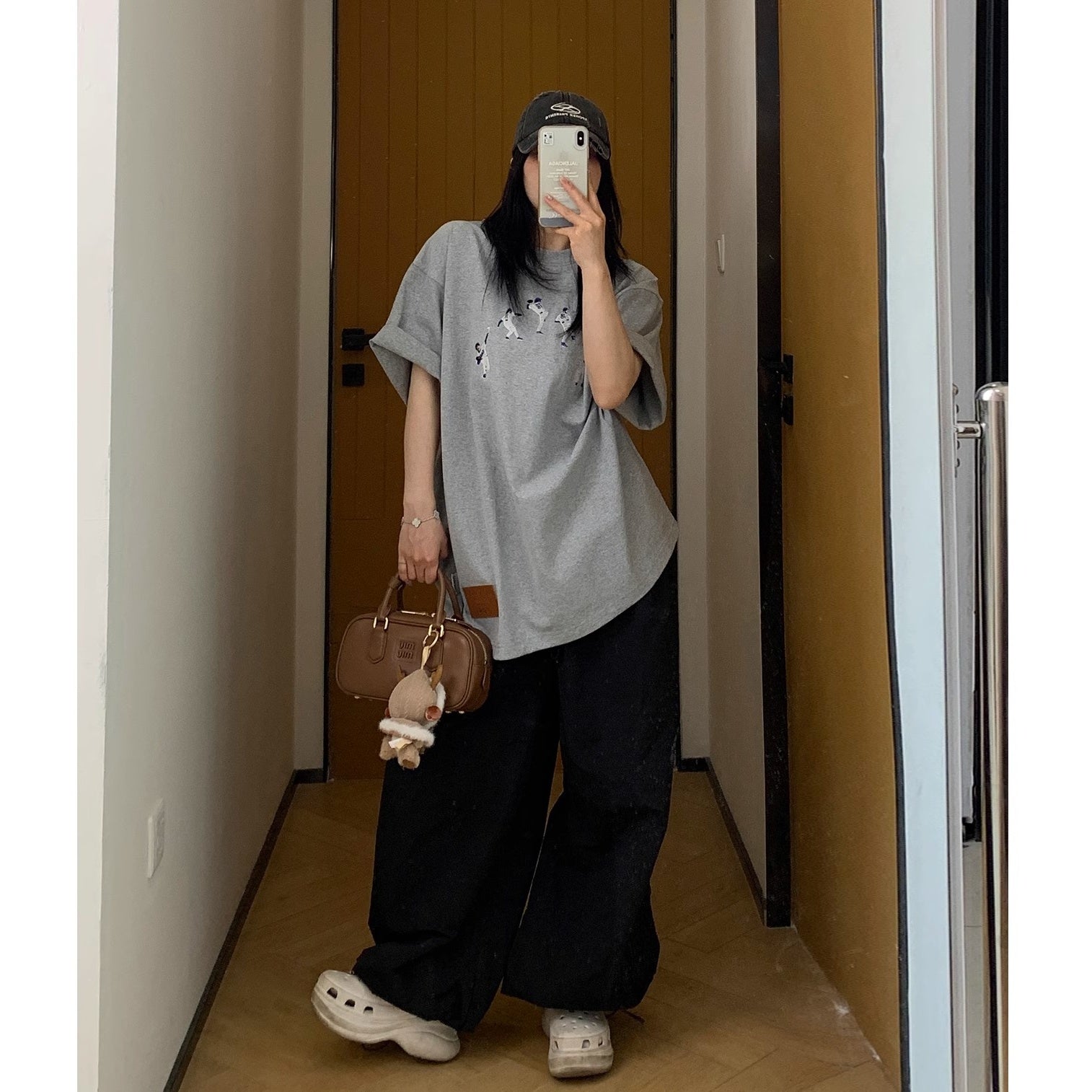 Baseball Embroidery Loose T-Shirt MW10139