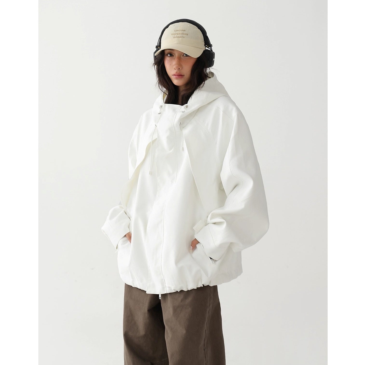 Oversize Short Hooded Jacket AC7164