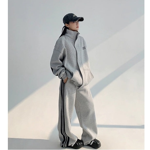 【上下別売り】 Stand Collar Sweat Jacket & Straight Pants Set-up OS2058