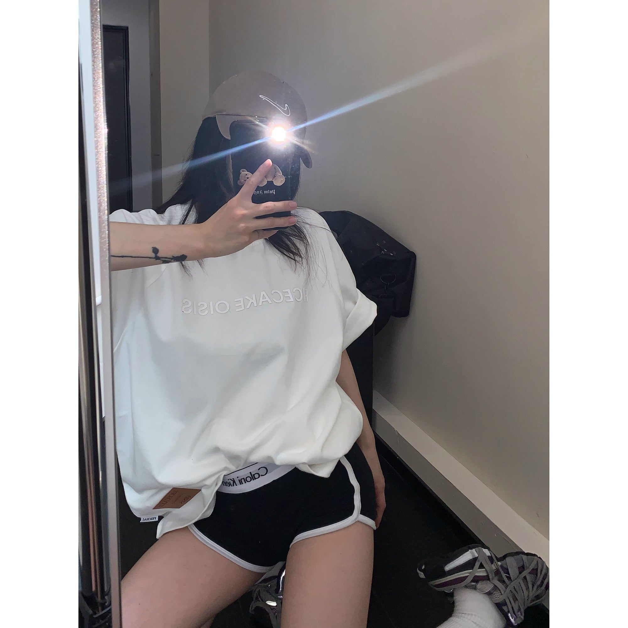 Three-dimensional Print Loose Raglan T-shirt OS2011