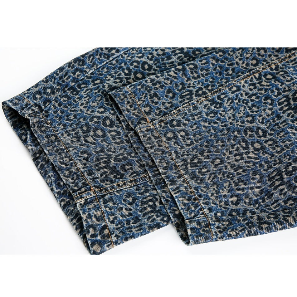 Leopard Print Wide Curve Jeans MW10201