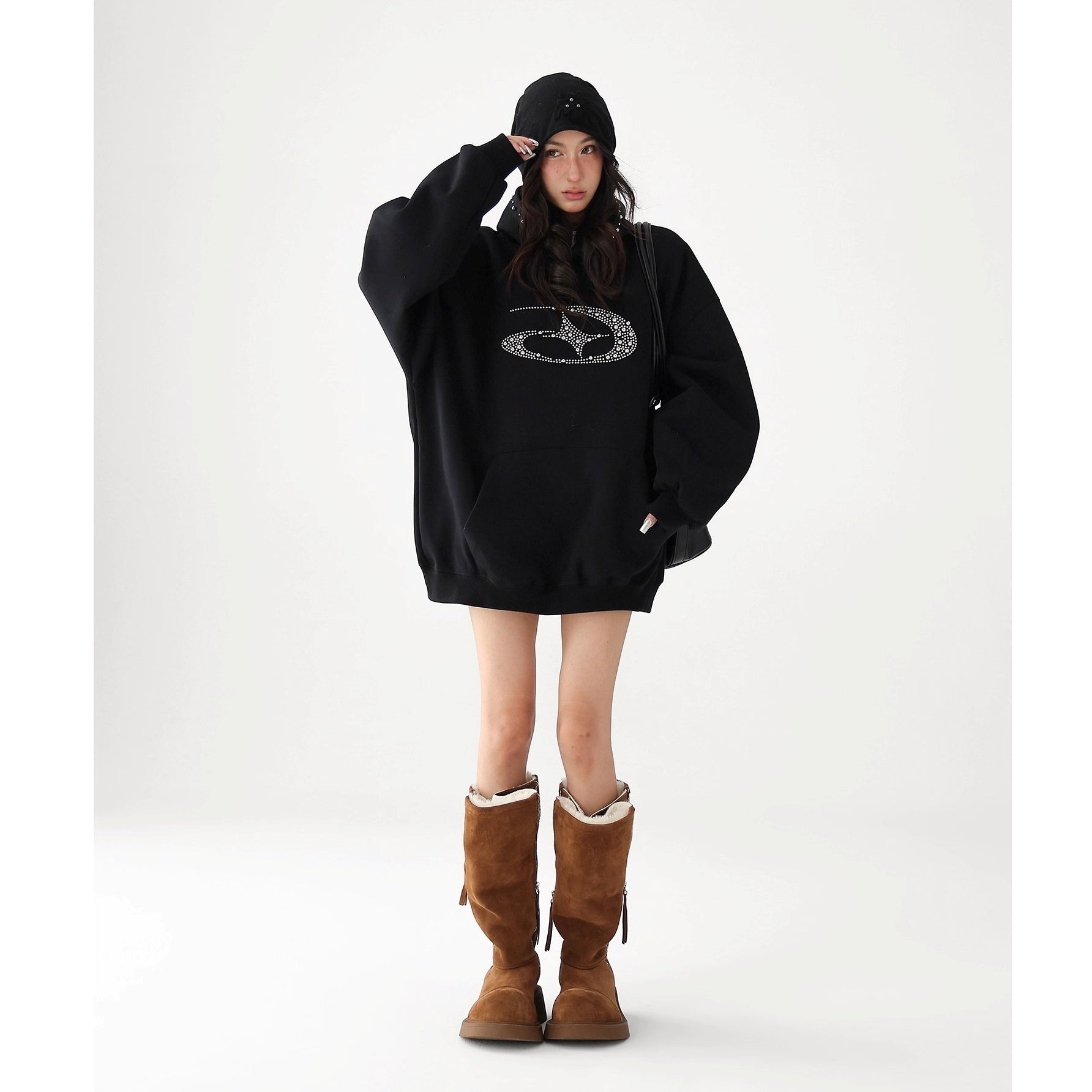 Bead Stitch Loose Sweat Hoodie AC7015