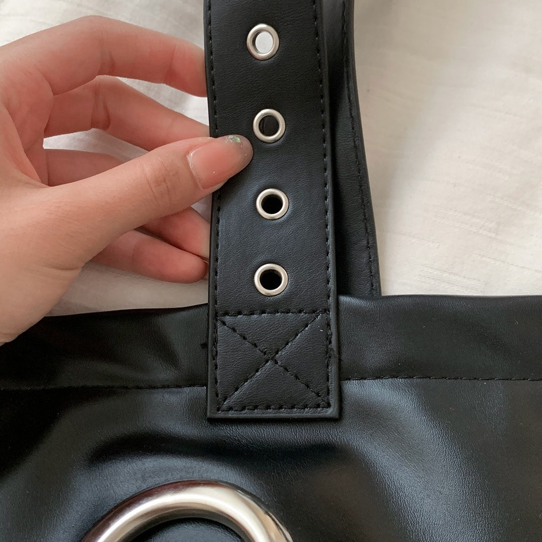 PU Leather Eyelet Large Tote Bag BA044