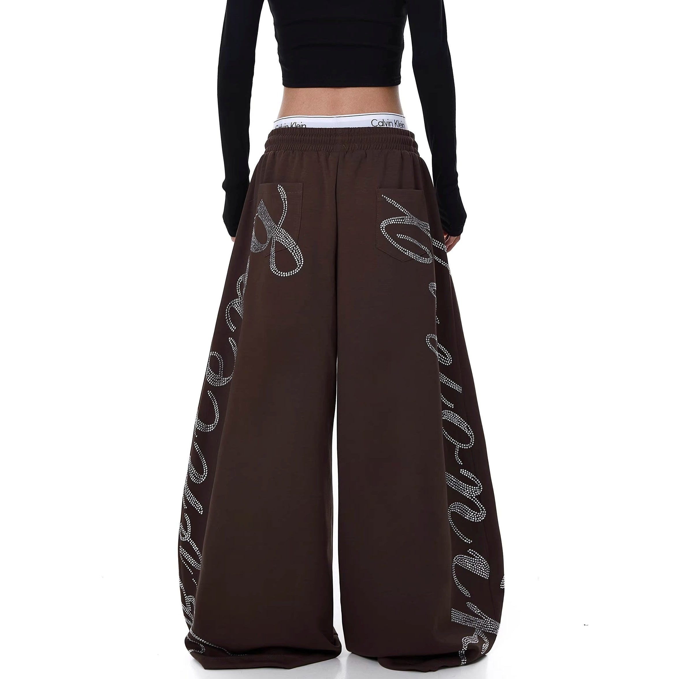 ラインストーンスウェットパンツ MW10331