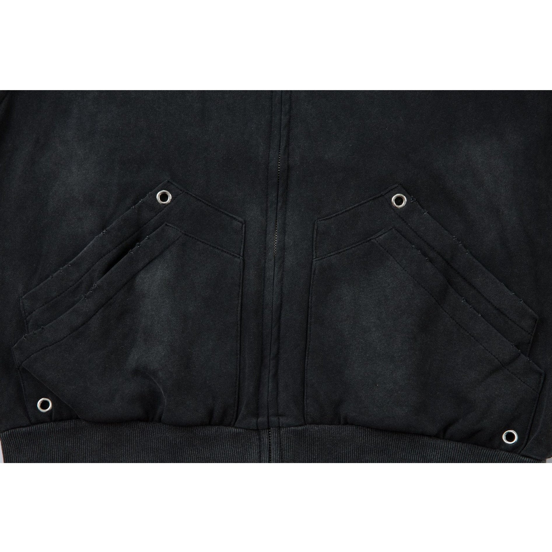 Washed Stained Dyed Sweat Hooded Parka MW10325