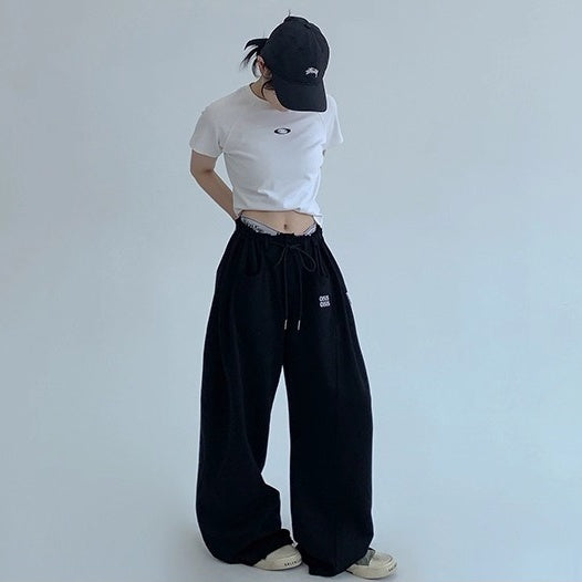 Raw Edge Wide-leg Sweat Pants OS2052