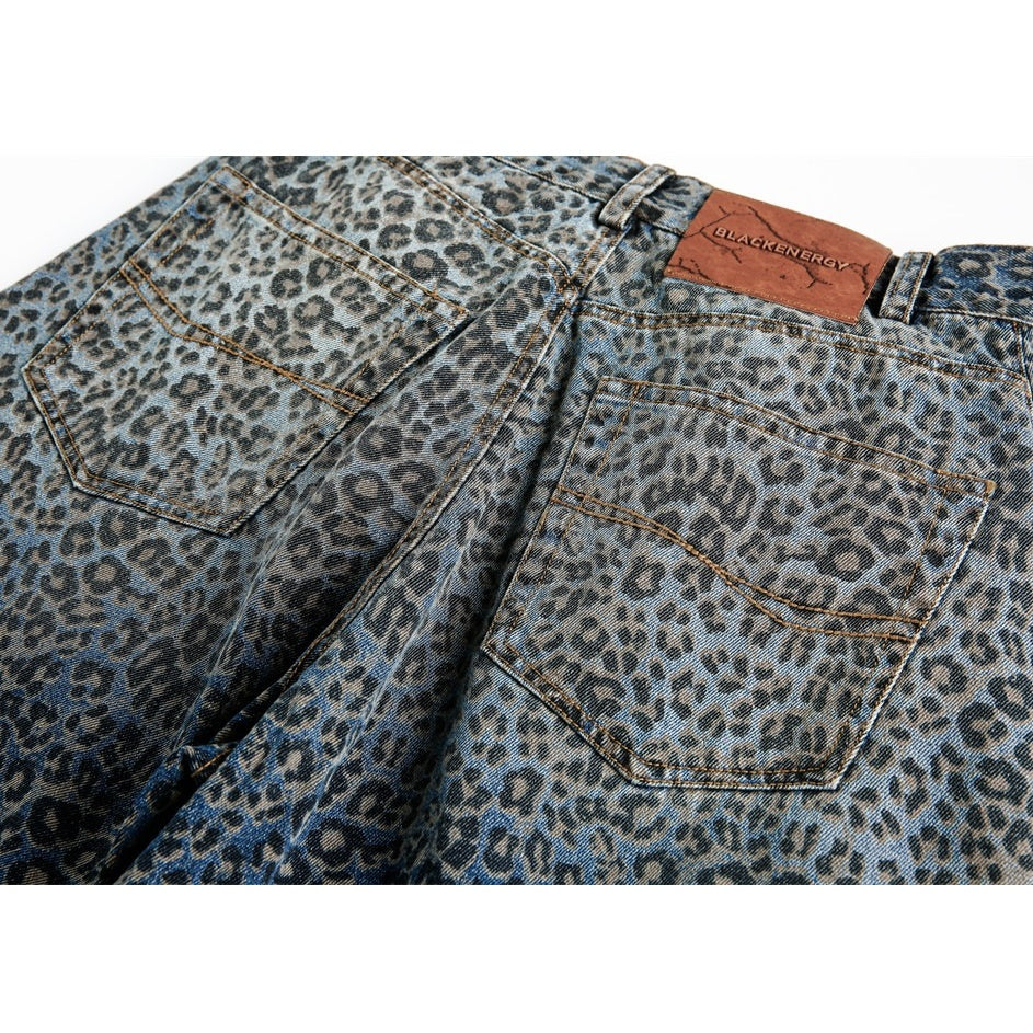 Leopard Print Wide Curve Jeans MW10201