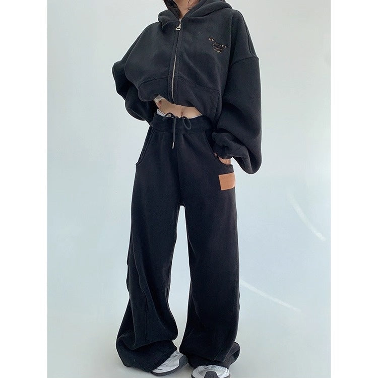 【上下別売り】Relaxed Simple Fleece Hooded Jacket ＆ Pants Set-up OS2077