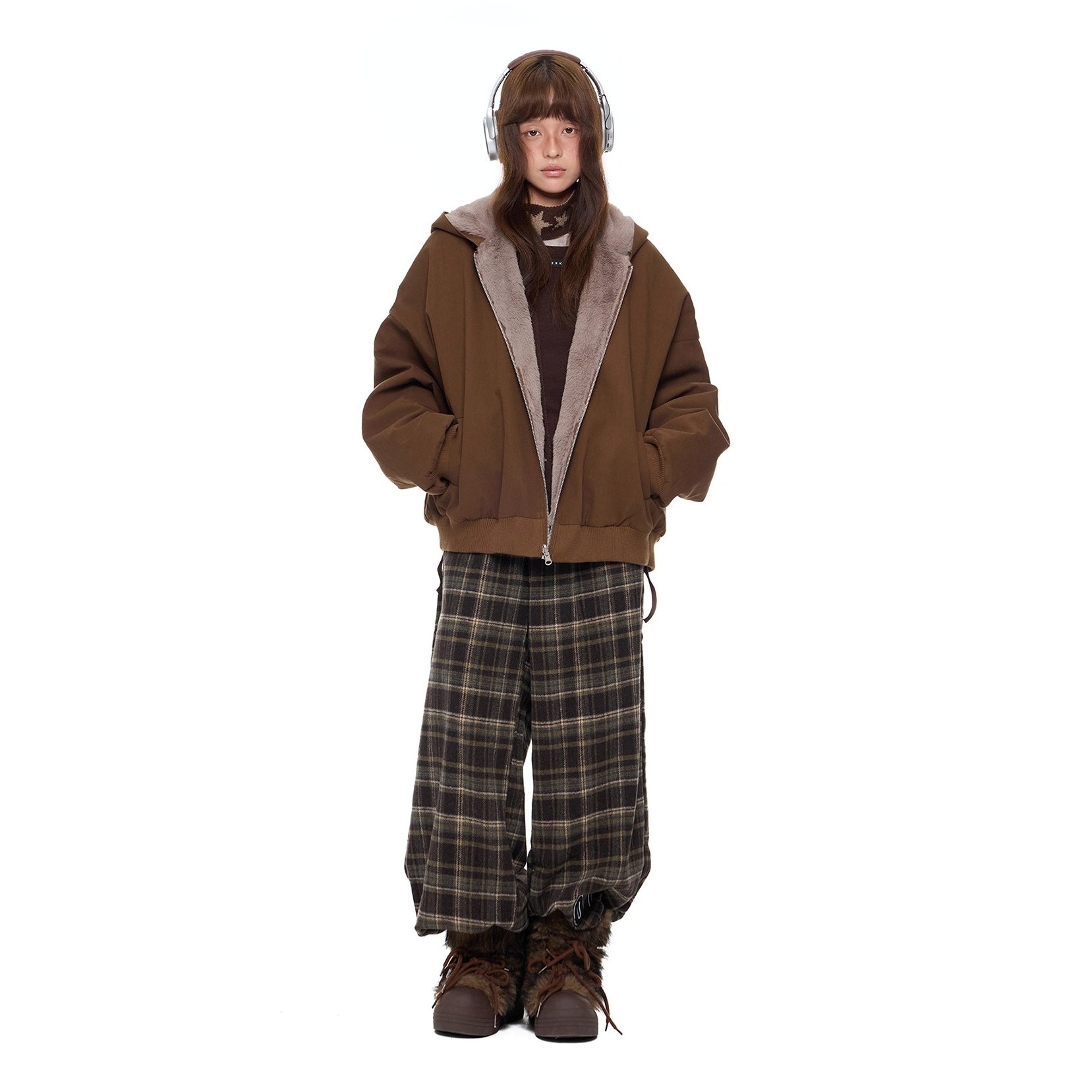 Imitation Fur Casual Hooded Jacket EZ244