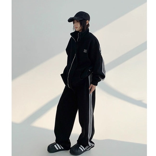 【上下別売り】 Stand Collar Sweat Jacket & Straight Pants Set-up OS2058