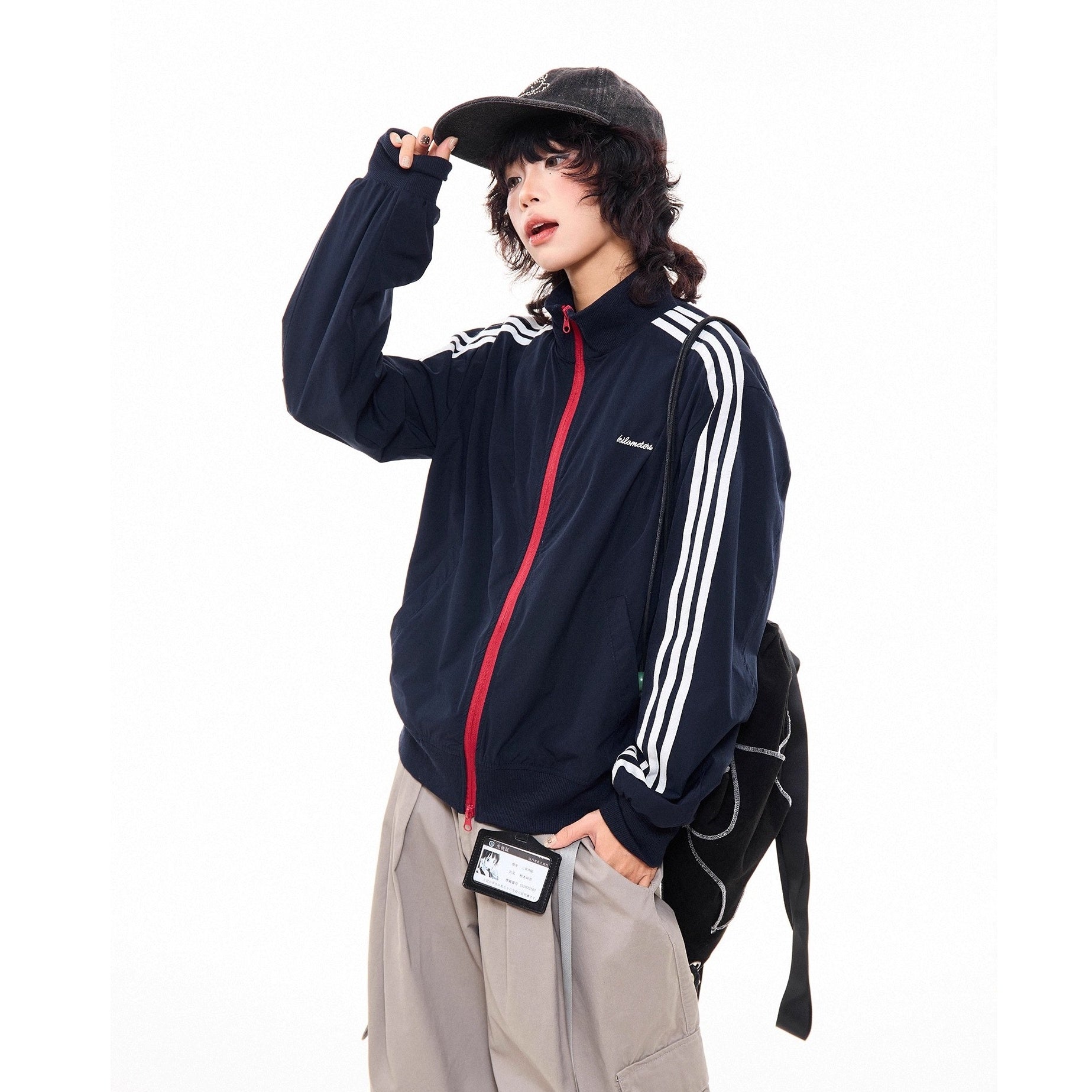 Three-bar Contrast Track Jacket MW10278