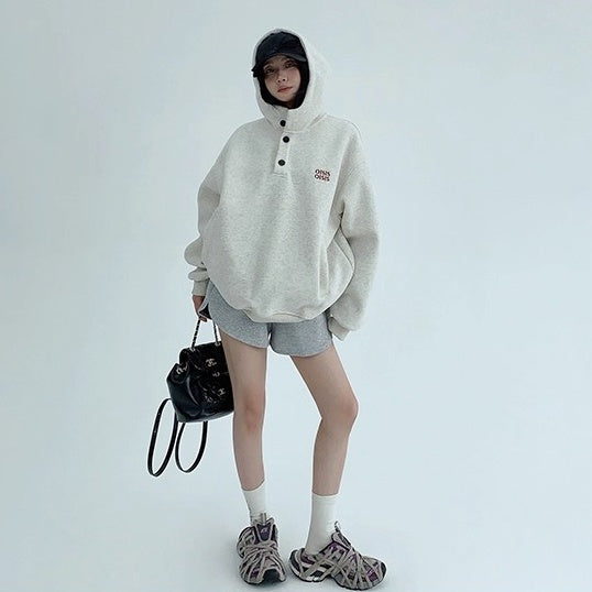 Half-Button Relaxation Hoodie OS2032