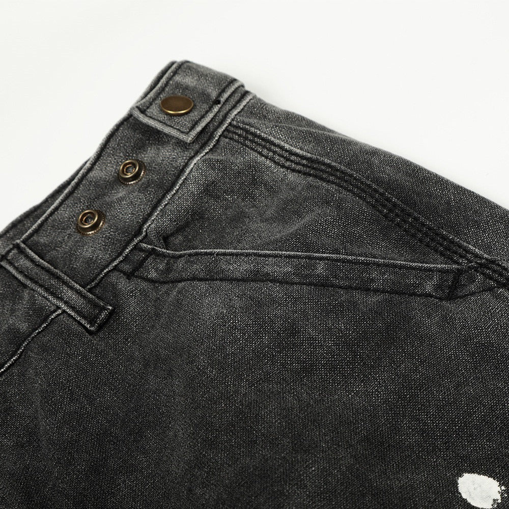 Paint Splashed Ink Distressed Jeans MW10340