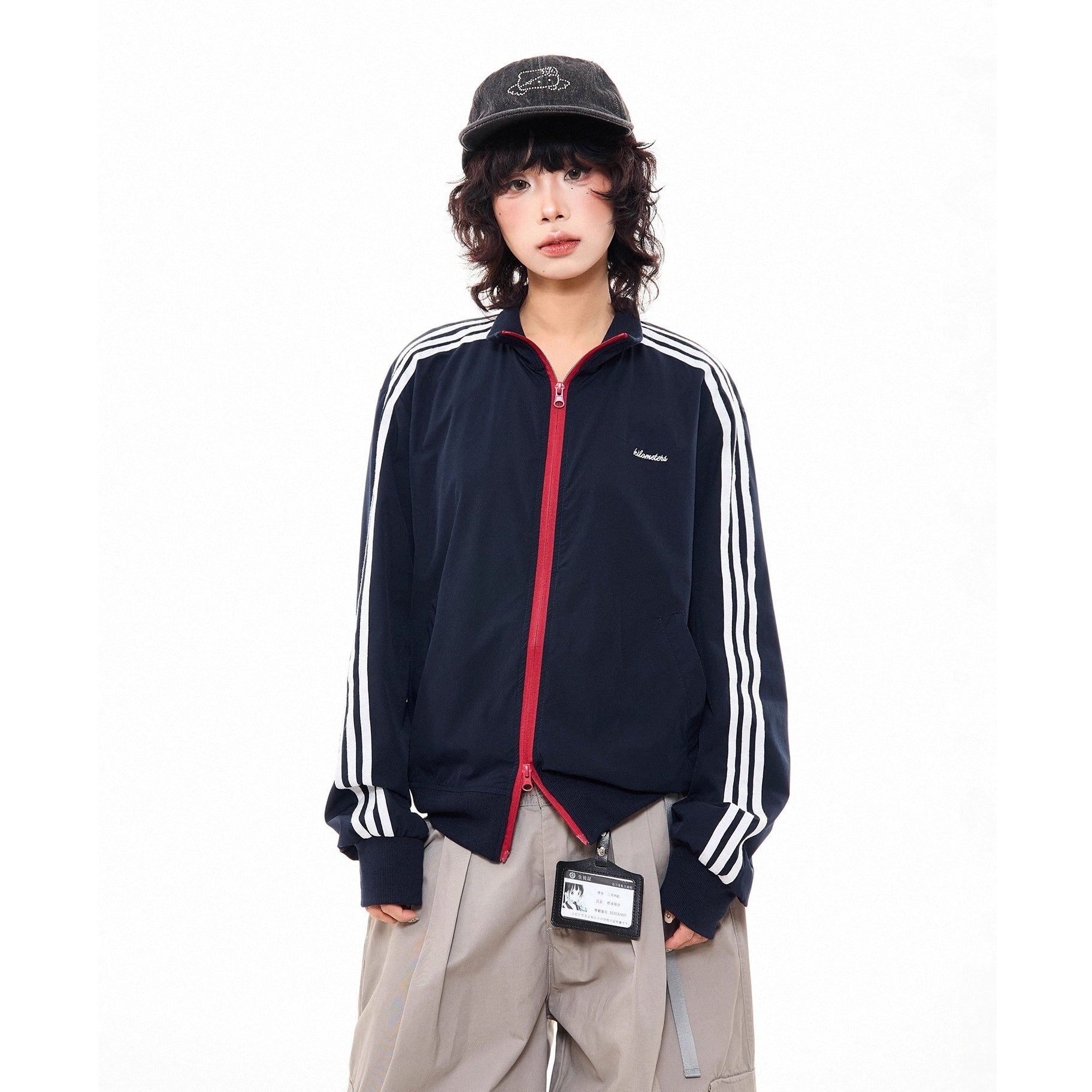 Three-bar Contrast Track Jacket MW10278