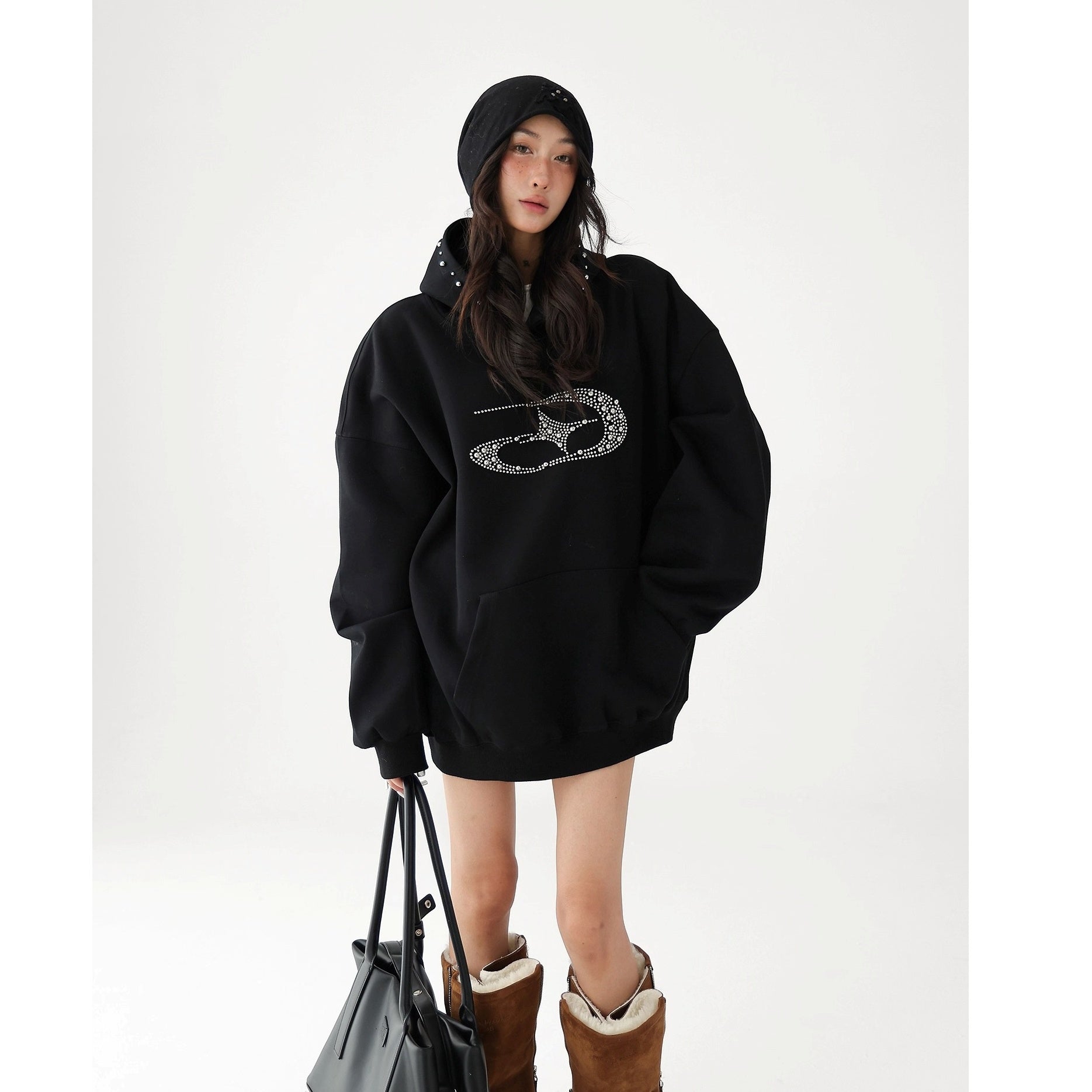 Bead Stitch Loose Sweat Hoodie AC7015