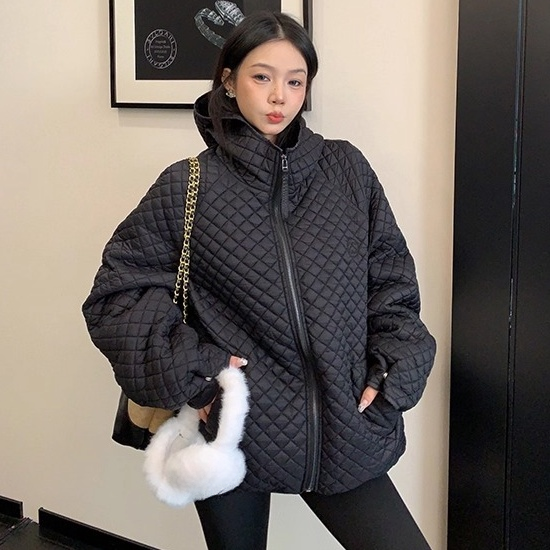 Diamond Lattice Quilting Light Hooded Down Jacket OS2076