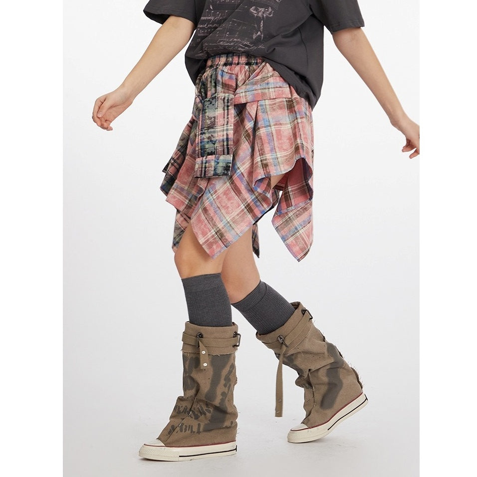 Irregular Design Plaid Babes Skirt NR7003