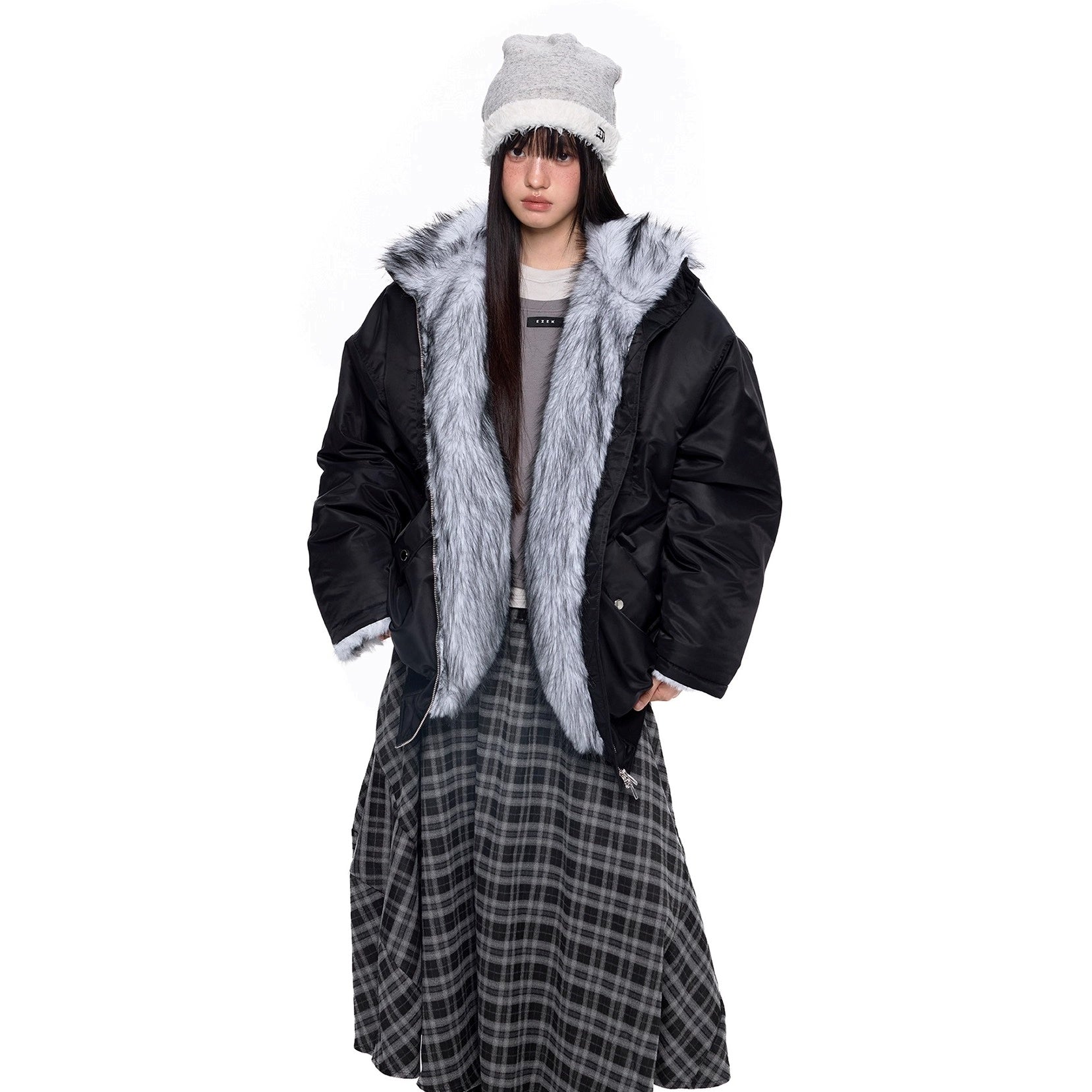 Fluffy Liner Casual Zip Jacket EZ287