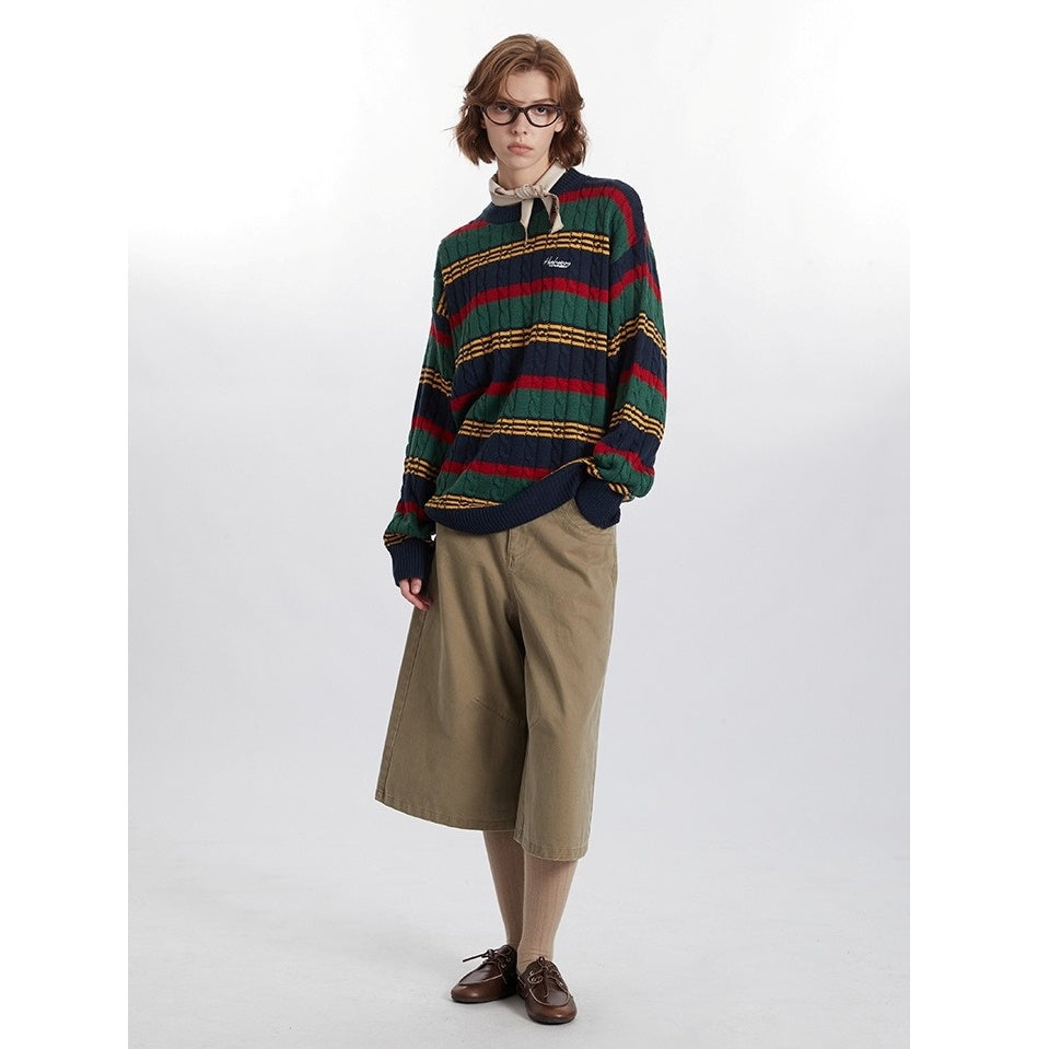 Multi-color Loose Border Sweater HH7002