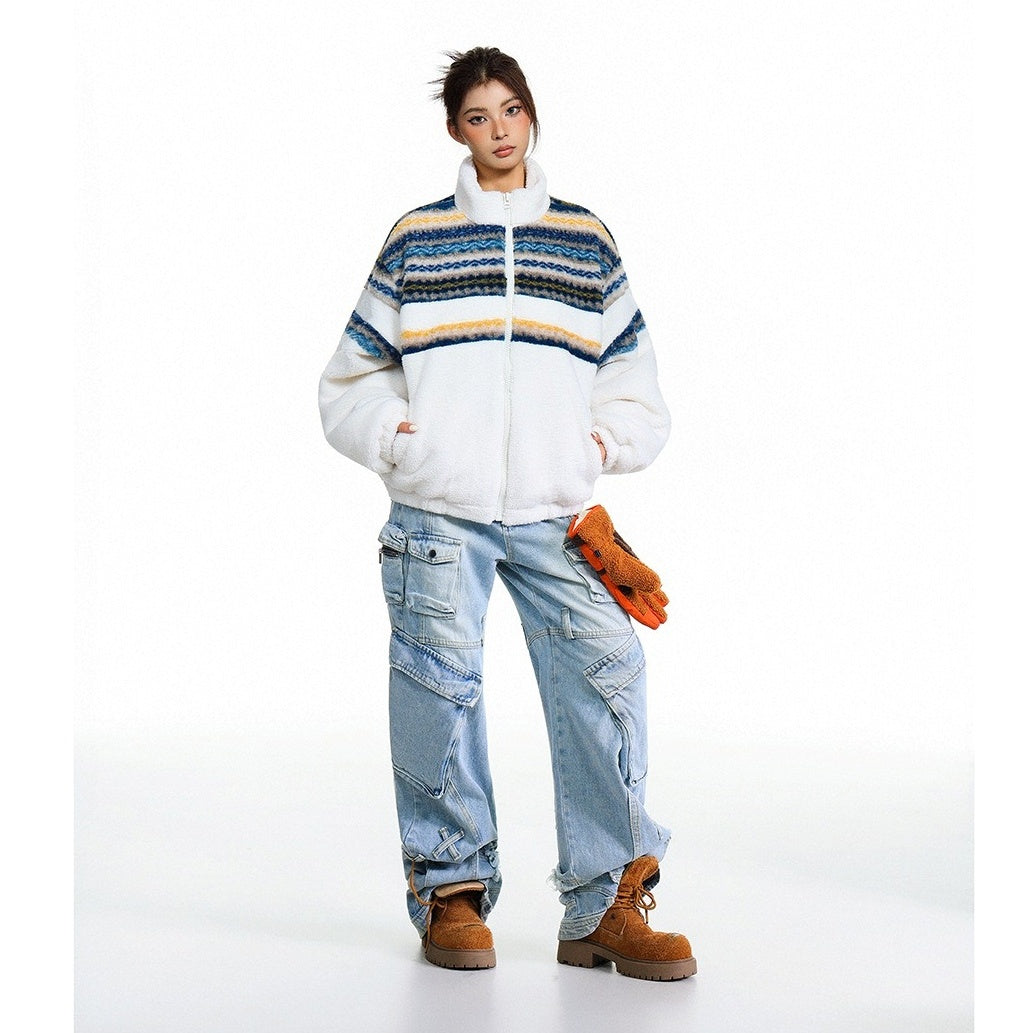 Nordic Pattern Boa Padded Jacket MY32