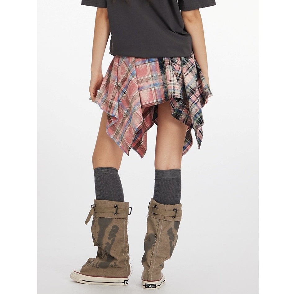 Irregular Design Plaid Babes Skirt NR7003