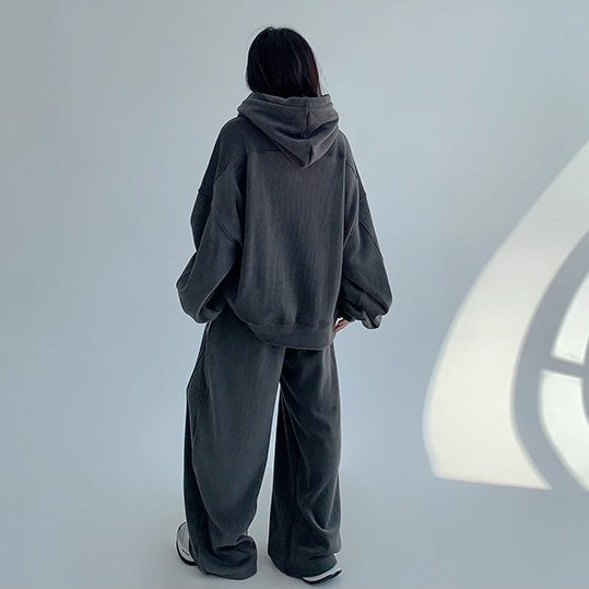 【上下別売り】Relaxed Simple Fleece Hooded Jacket ＆ Pants Set-up OS2077