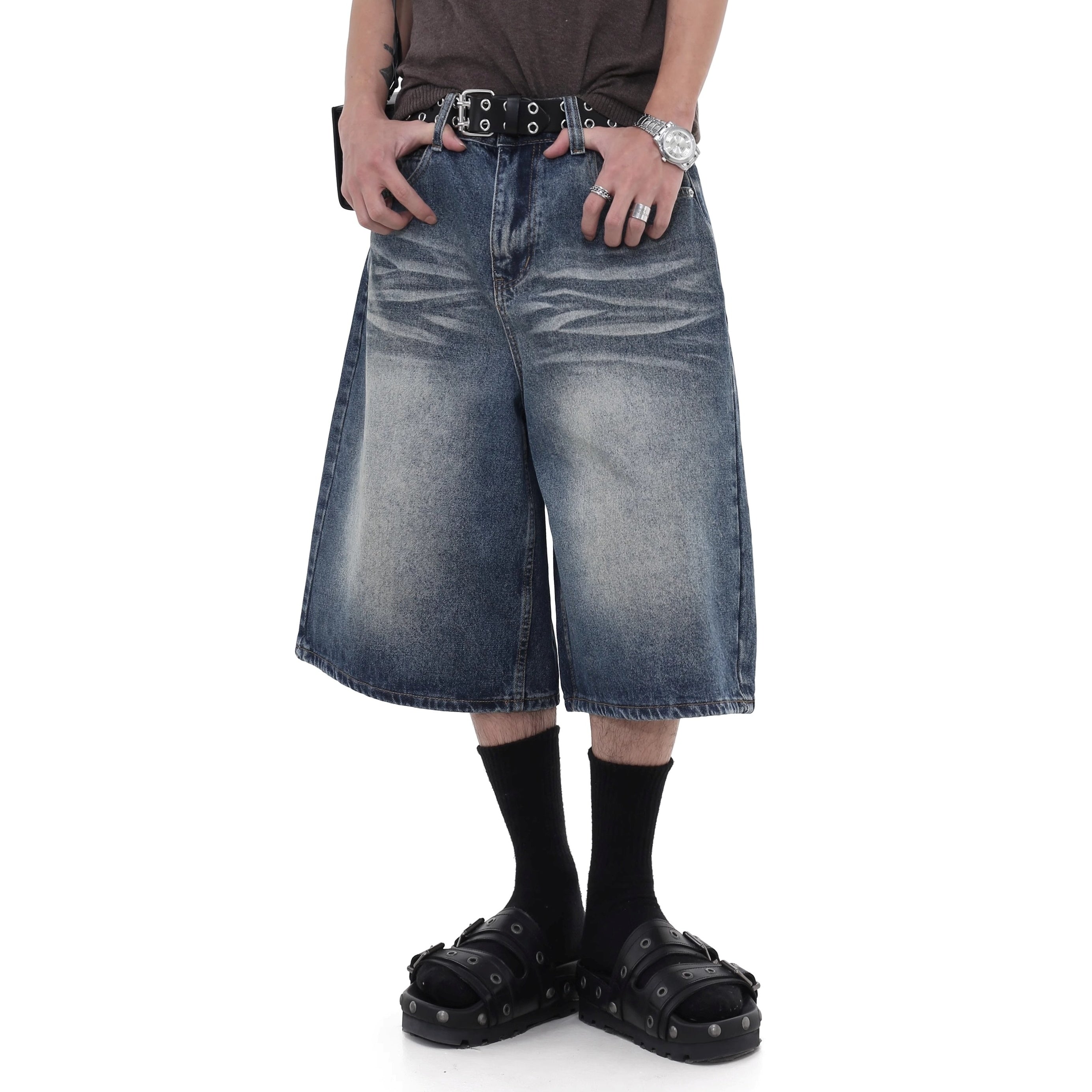 Classic Washed Cropped Denim Pants GB7029