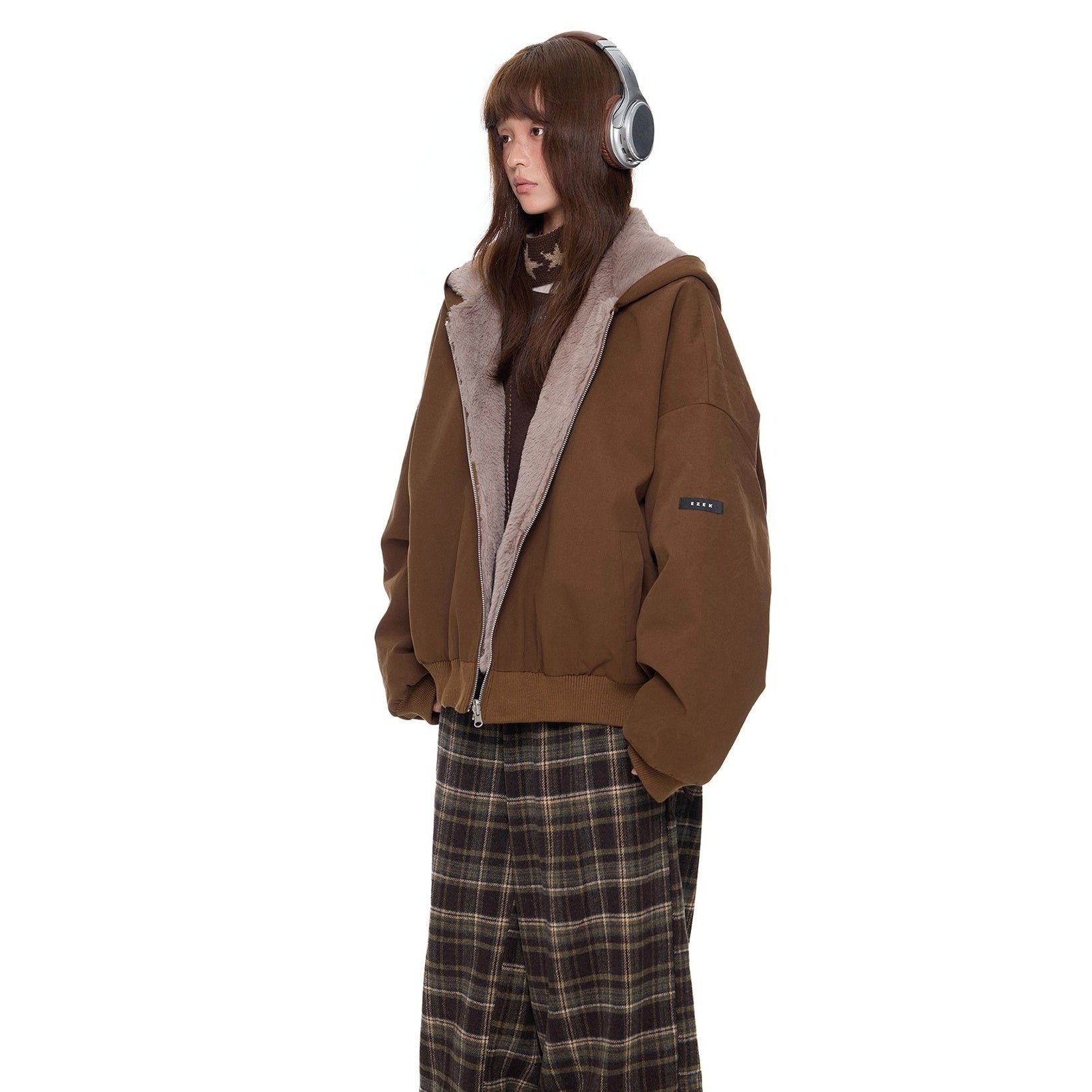 Imitation Fur Casual Hooded Jacket EZ244