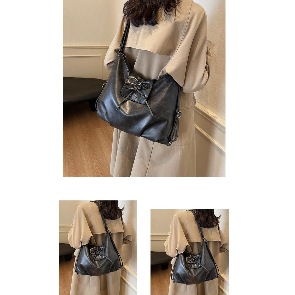 Vintage Like PU Leather Shoulder Bag BA045