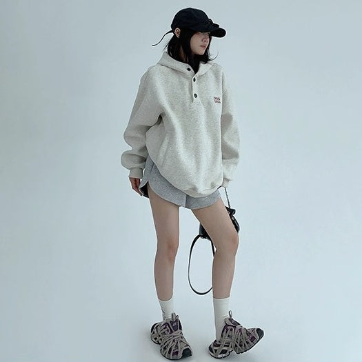 Half-Button Relaxation Hoodie OS2032