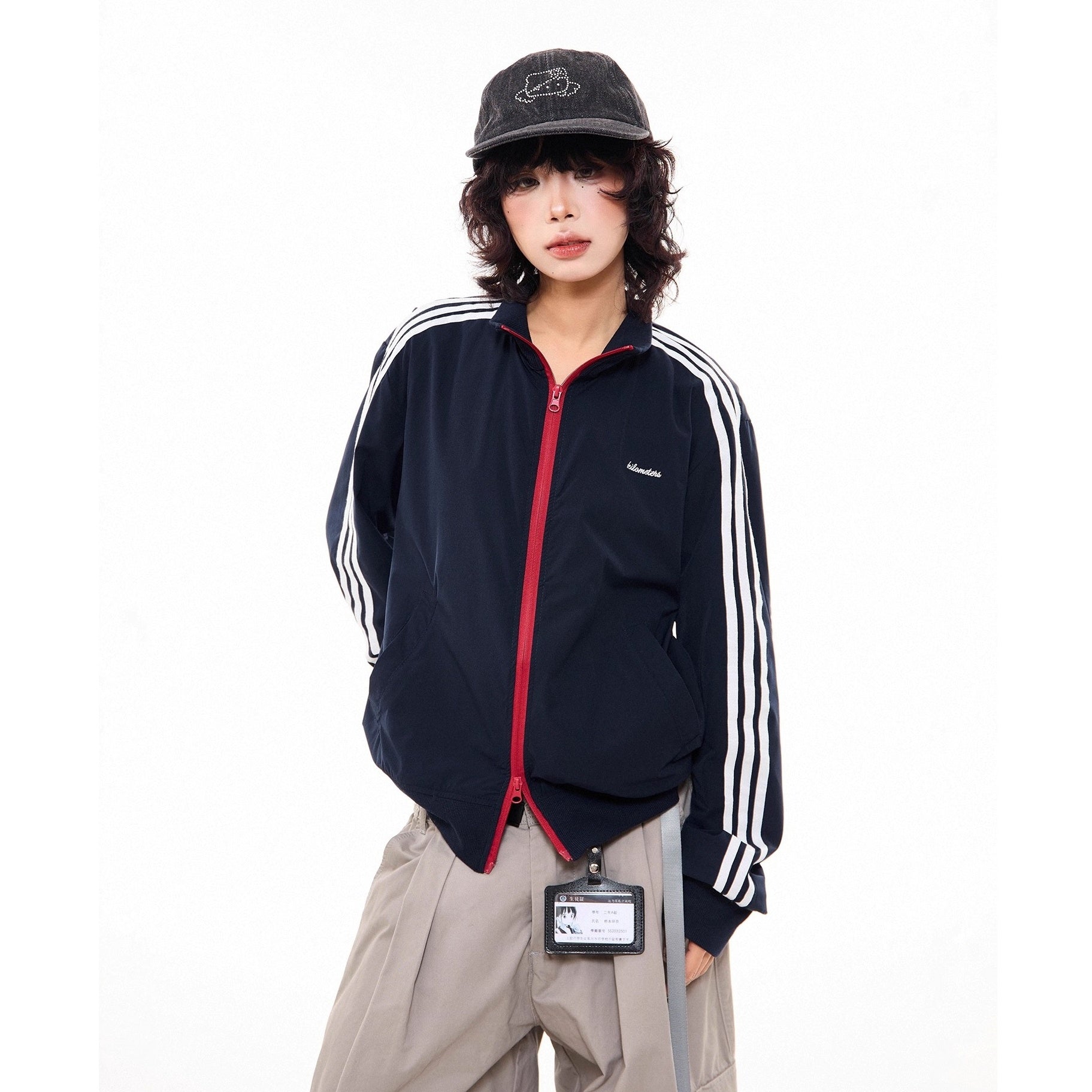 Three-bar Contrast Track Jacket MW10278