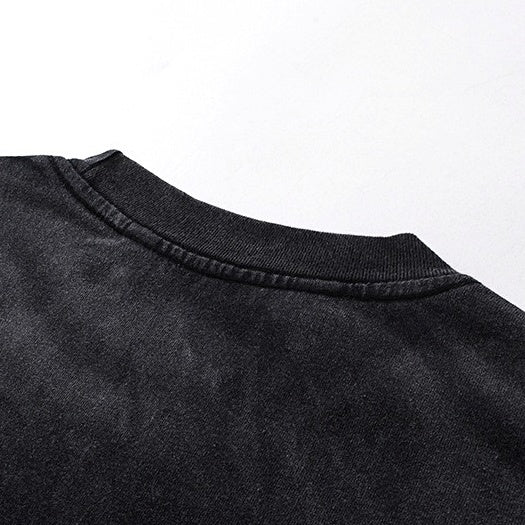 Gradation Wash Patch Embroidered Long-Sleeve T-shirt MW10247
